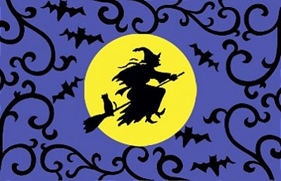 Tapete Capacho Bruxa Voando 40x60cm - Halloween - Cromus