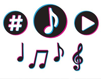 Kit Painel de E.V.A Festa Play Music Notas Musicais com 7 unidades - Grintoy