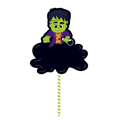 Pick Decorativo Topo de Bolo Frankstein Cute - Halloween - Ref 205175 - Piffer