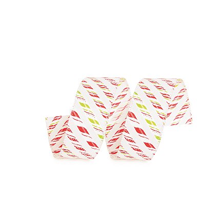 Fita Aramada de Natal Doces 3,8cm x914cm - Fitas Natalinas - Ref 1317155 Cromus