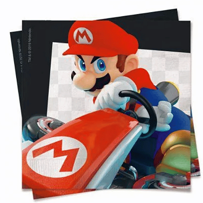 Guardanapo de Papel Decorado Festa Mario Kart 24,5x24,5 com 20 Folhas - Ref 29002581 Cromus