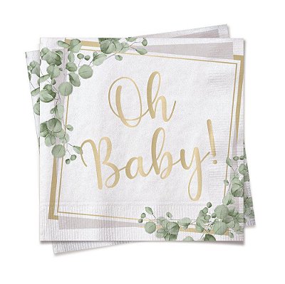 Guardanapo de Papel Decorado Oh Baby Boy 24,5x24,5cm com 20 Folhas - Ref 29003066 Cromus