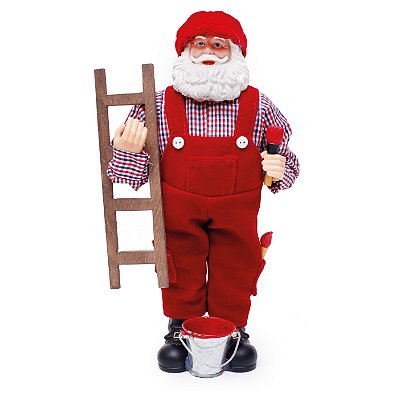 Boneco Papai Noel Pintor com Escada Na Mão - Coleção Noeis - Ref 1207320 Cromus