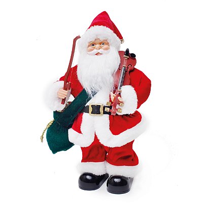 Boneco Papai Noel com Violino com Som e Movimento - Coleção Noeis - Ref 1207334 Cromus