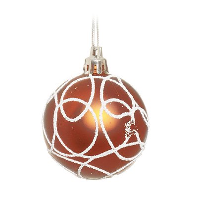 Bolas de Natal Marrom com Rabiscos Brancos 6cm Jogo com 6cm - Bolas Natalinas - Ref 1318894 Cromus