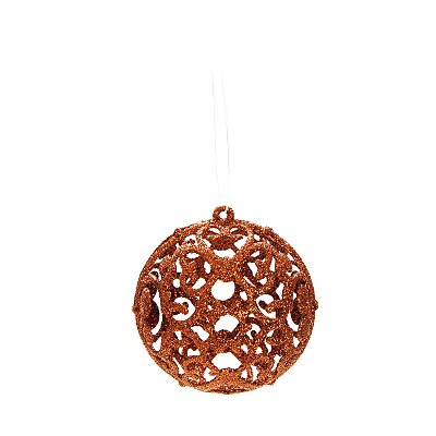 Bolas de Natal Arabesco Vazado Cobre 6cm Jogo com 8Un - Bolas Natalinas - Ref 1517814 Cromus