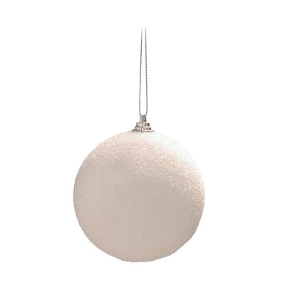 Bolas de Natal Branca Nevada 8cm Jogo com 6Un - Bolas Natalinas - Ref 1592357 Cromus