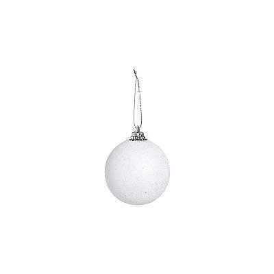 Bolas de Natal Branca com Glitter 4cm Jogo com 12 Un - Bolas Natalinas - Ref 1921462 Cromus