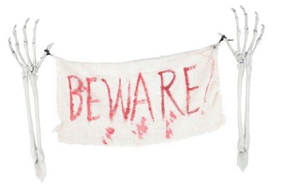 Enfeite Espeto de Jardim Beware - Halloween - Ref 29004095 Cromus