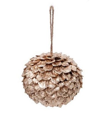 Bola de Natal Pinhas Chá 15cm com 1 Un Coleção Chalé - Bolas Natalinas - Ref 1205253 Cromus