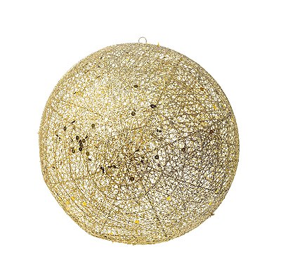 Bola de Natal Gigante em Metal Dourado Gold Sky 50cm com 1 Un - Bola Natalinas - Ref 1470812 Cromus