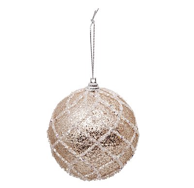 Bolas de Natal Quadriculada Chá 10cm Jogo com 4Un - Bolas Natalinas - Ref 1924674 Cromus