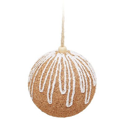 Bolas de Natal Nude com Branco 8cm Jogo com 6Un - Bolas Natalinas - Ref 1923480 Cromus