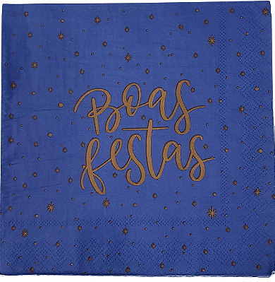 Guardanapo de Papel Decorado Azul Boas Festas 32,5x32,5 com 20 Folhas - Ref 1924321 Cromus