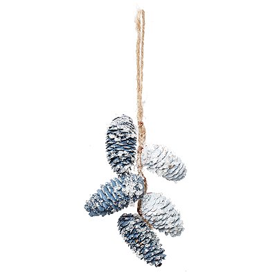 Cordão de Pinhas Azul 20cm - Coleção Chalé - Ref 1207617 Cromus