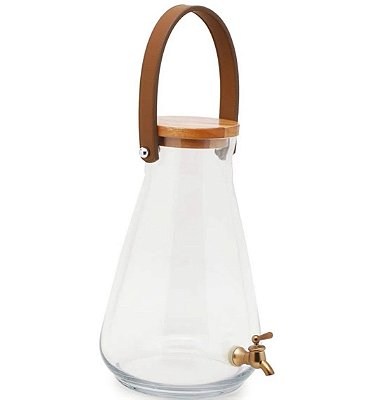 Suqueira de Vidro Incolor com Alça de Couro 8000Ml - Ref 1924149 Cromus