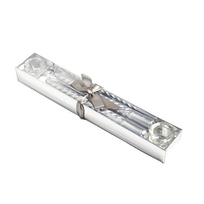 Velas Banquete e Porta Velas Prata com 2 Jogos - Velas em Kits - Ref 1697377 Cromus