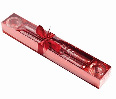 Velas Banquete e Porta Velas Vermelho com 2 Jogos - Velas em Kits - Ref 1697374 Cromus