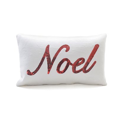 Almofada de Natal Branca Noel Paete Vermelho 30x50x20cm - Almofadas de Natal - Ref 1611981 Cromus