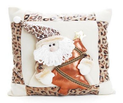 Almofada de Natal Papai Noel com Pinheiro - Coleção Safari - Ref 1519603 Cromus
