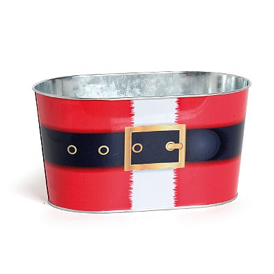 Cachepot Lata Roupa Papai Noel 11x22x13cm 2000Ml - Latas e Cachepots de Natal - Ref 1203472 Cromus
