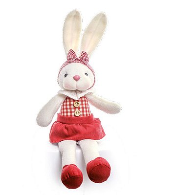 Coelha Sentada com Perna Comprida Vestido Vermelho 22cm - Coleção Goiabinha - Ref 1822467 Páscoa Cromus