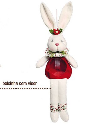 Bolsinha Coelha com Visor Transparente 45cm - Coleção Goiabinha - Ref 1822076 Cromus