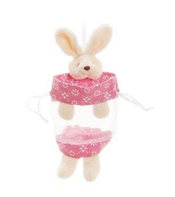 Bolsinha de Organza Coelho Floral Rosa 12x10cm - Coleção Bolsinhas - Ref 1321156 Cromus