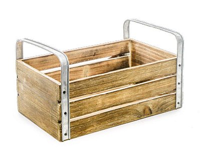 Caixote de Madeira com Alça de Metal 16x30x20cm - Coleção Sweer Raibow - Ref 1823808 Cromus