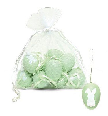 Ovos Para Pendurar Tipo Codorna Verde Coelho Pom Pom em Saco de Voal Jogo com 9 Unidades - Coleção Picolé - Ref 1821356 Páscoa Cromus 7898546453861