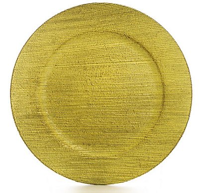 Sousplat de Melamina Texturizado Amarelo 33cm - Mesa Posta - Ref 1821628 Cromus