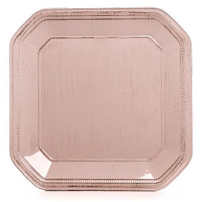 Sousplat de Melamina Quadrado Rosê 33cm - Mesa Posta - Ref 1823670 Cromus