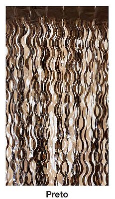 Cortina Decorativa Espiral 2x1mts Preto - CCS Decorações