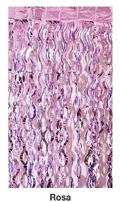 Cortina Decorativa Espiral 2x1mts Rosa - CCS Decorações