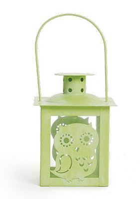 Lamparina Coruja Verde de Metal - Porta Velas - Ref 1520532 Cromus