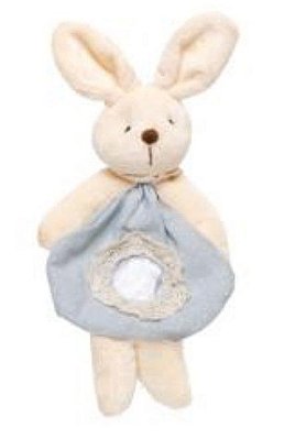 Bolsinha Coelho Poá Azul com Visor na Barriga 23x10x5cm - Ref 1827280A Cromus