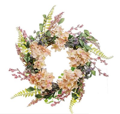 Guirlanda Decorativa de Páscoa Flores e Galhos 30x30x14cm - Coleção Fondant - Ref 1823707 Cromus