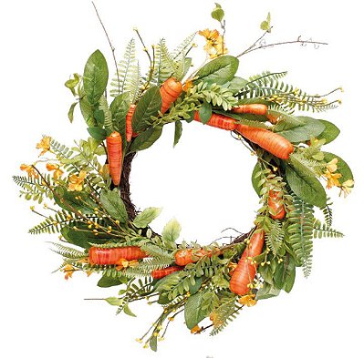 Guirlanda Decorativa de Páscoa Cenouras e Galhos 50x50cm - Coleção Fondant - Ref 1825027 Cromus