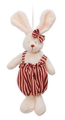Mini Coelha de Pelúcia Macacão Marrom e Rosa 26cm - Ref 1220338 Cromus