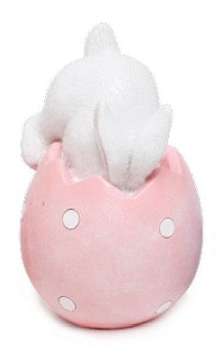 Coelho de Resina Dentro do Ovos Rosa 10x5x5cm - Coleção Cute Family - Ref 1827418A Cromus