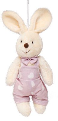 Mini Coelho de Pelúcia Roupa Lilás Coração 20x9x5cm - Ref 1826709ML Cromus