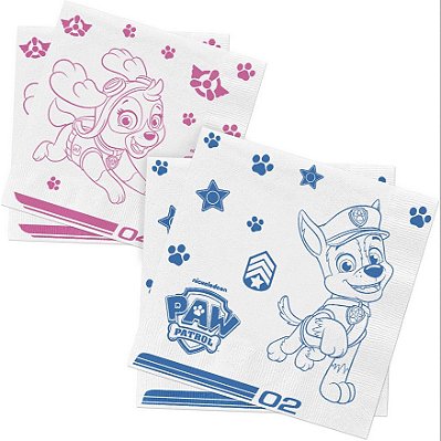 Guardanapo de Papel Decorado Festa Patrulha Canina Branco Core 50 un Ref 116354.0 Regina(out)