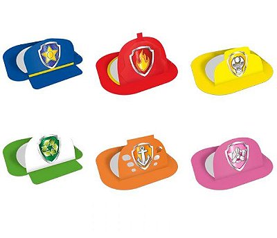 Capacete Chápeu de Papel Patrulha Canina Core 06 un Ref 113769.7 Regina