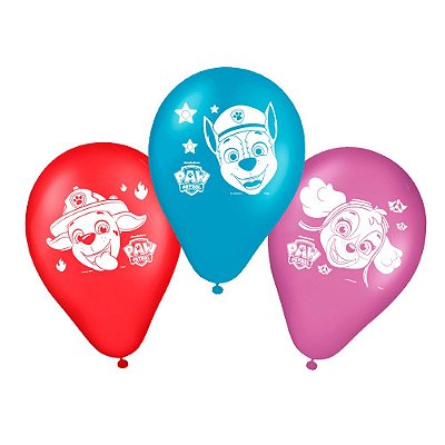 Balão Latex Redondo 9 polegadas Patrulha Canina Core 25 unidades - REF 113766.2 Regina