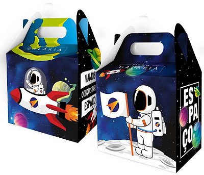 Caixa Surpresa Maleta Festa Espacial Astronauta com 08 Unidades 10.5x7x15cm - Ref 117485.1 Regina