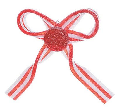 Enfeite de Pendurar Laço Balinha Vermelho e Branco 10x10x2cm - Trend Candy - Ref 1413640 Cromus