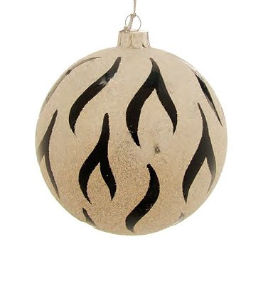 Bolas de Vidro Zebra Branco e Preto 10cm com 4Un - Ref 1211414 Cromus