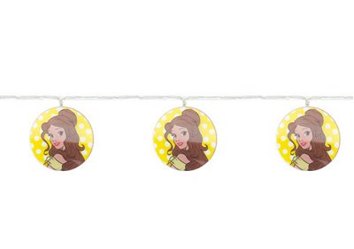 Cordão Led 10 Lâmpadas Princesa Bela Disney 5x5x165cm - Natal Princesas - Ref 1026173 Cromus