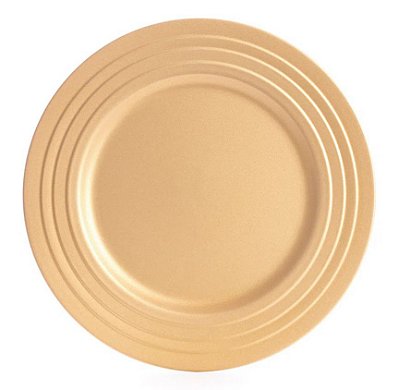 Sousplat de Melamina Dourado com Bordas em Linhas 33cm - Ref 1113576 Cromus