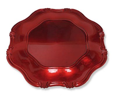 Sousplat de Melamina Oitavado Vermelho 33cm - Ref 1553745 Cromus
